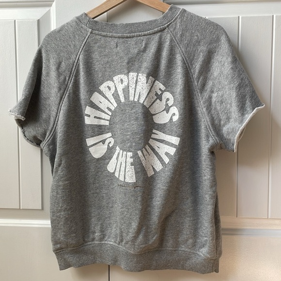 [Spiritual Gangster] Short Sleeve Sweatshirt “Happiness is the Way” - Picture 2 of 5